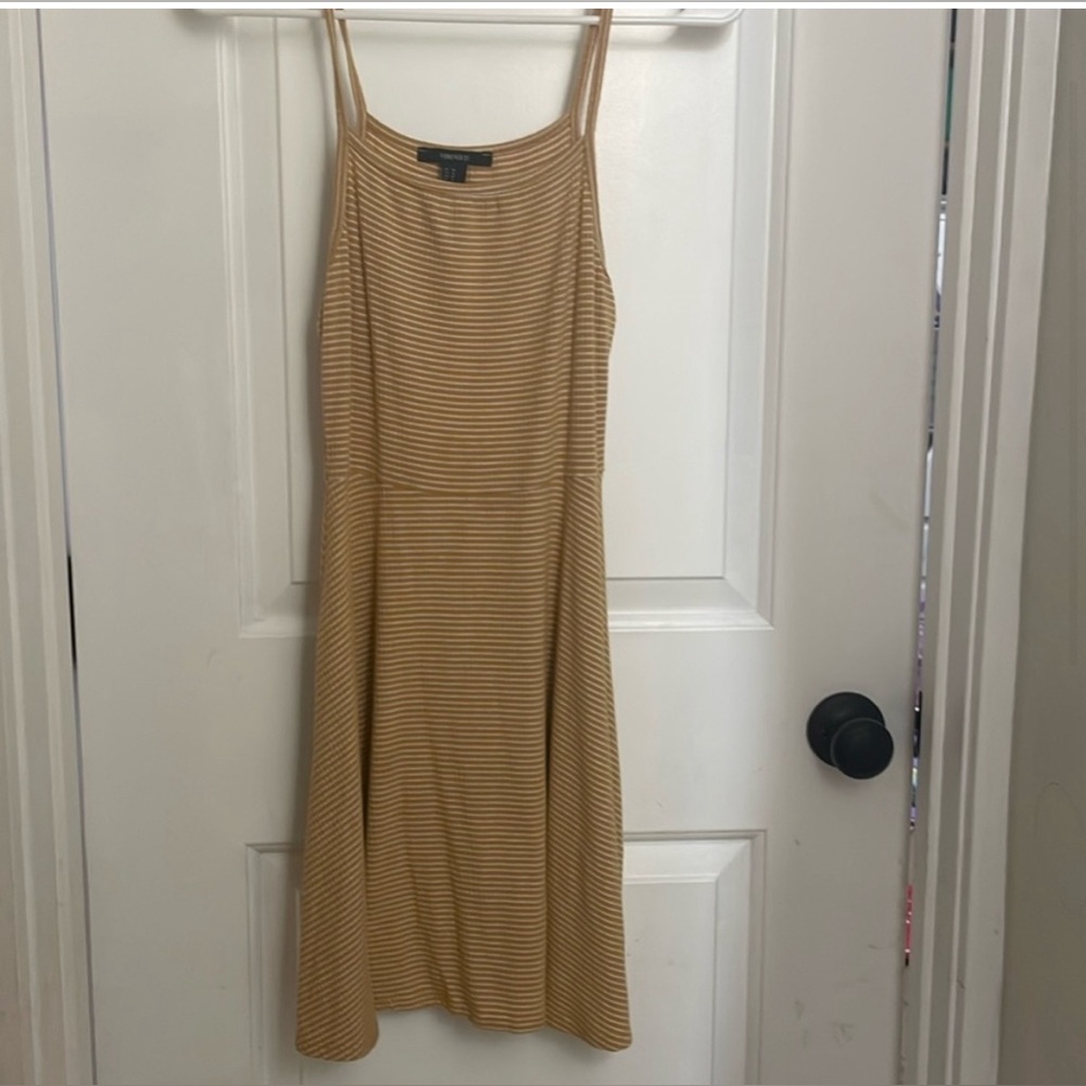 Forever 21 yellow and white striped summer dress